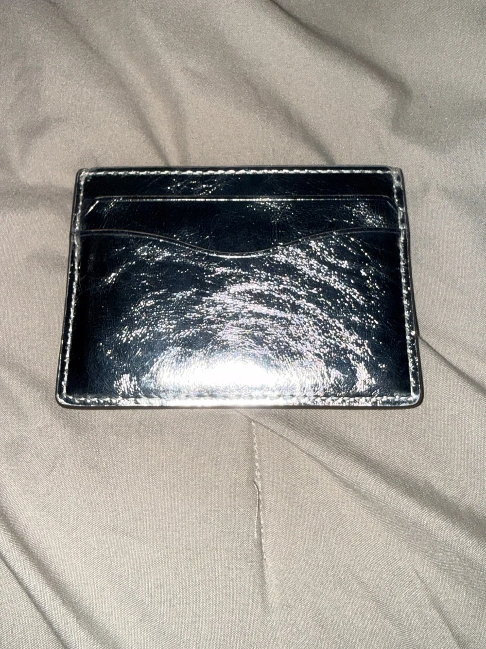 Tory Burch Glossy Black Leather Card Holder